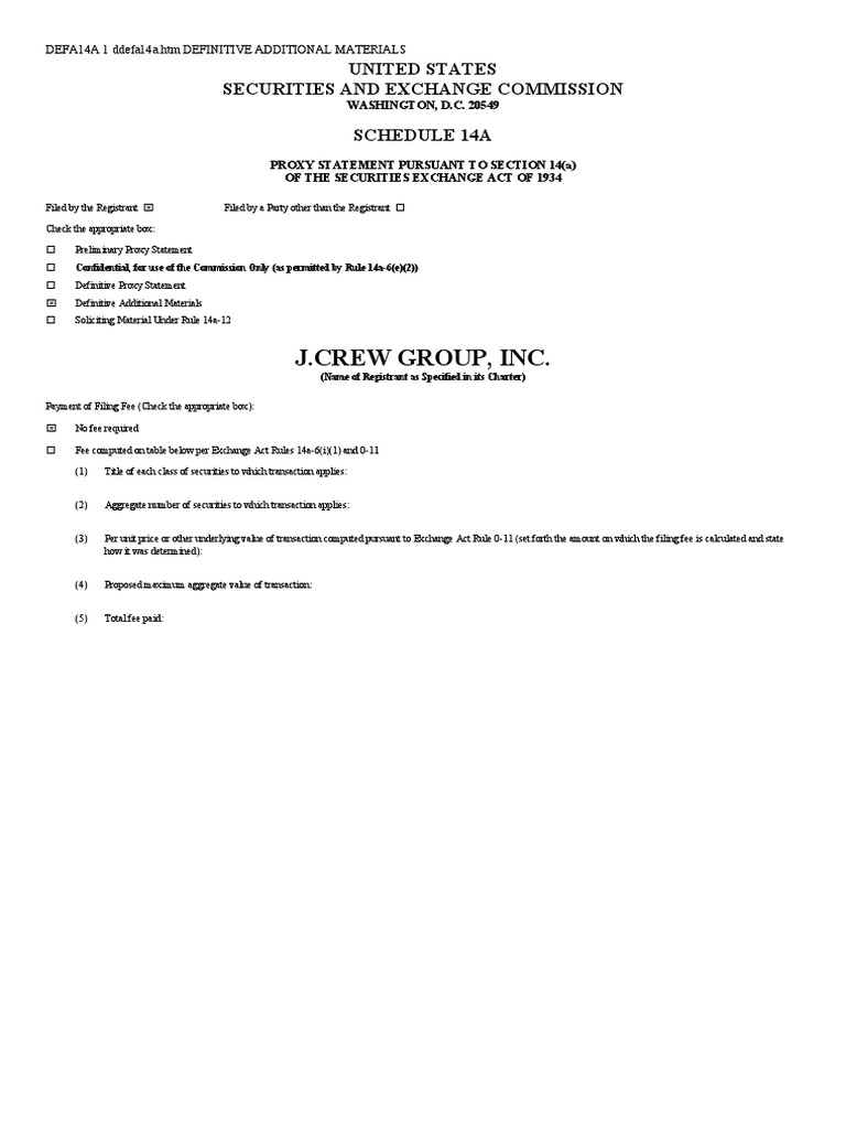 JCrew Investor Presentation PDF U.S. Securities And Exchange