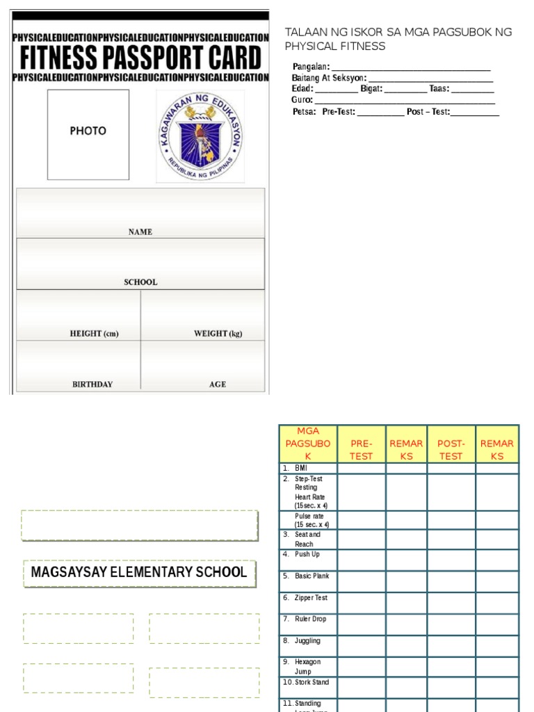 Fitness Passport Card