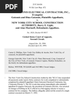 Christ Gatzonis Electrical Contractor, Inc., Evangelos Gatzonis and Dina Gatzonis v. New York City School Construction Authority, Barry E. Light, and Alan Marinoff, 23 F.3d 636, 2d Cir. (1994)