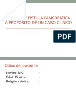Fistula Pancreática A Propósito de Un Caso Clínico