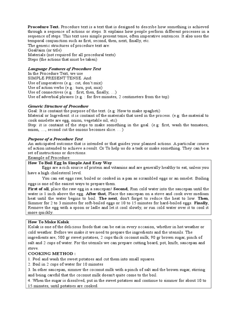 Procedure Text | PDF | Egg As Food | Cooking