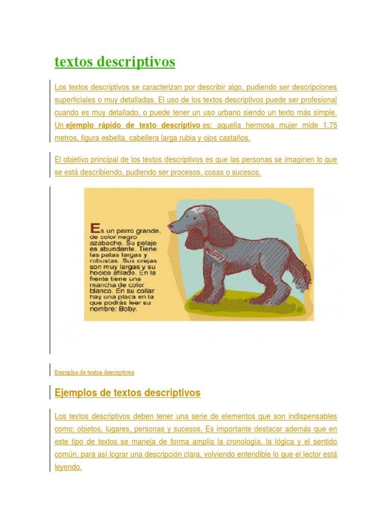 Ejemplos de Textos Descriptivos | PDF | Estudios de idiomas extranjeros