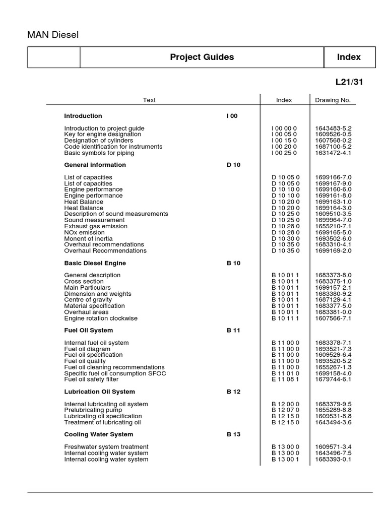MAN B W Project Guide L21 31 | PDF | Turbocharger | Internal Combustion ...
