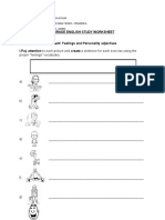 Worksheet Feelings and Personality Adjectives Martes 19