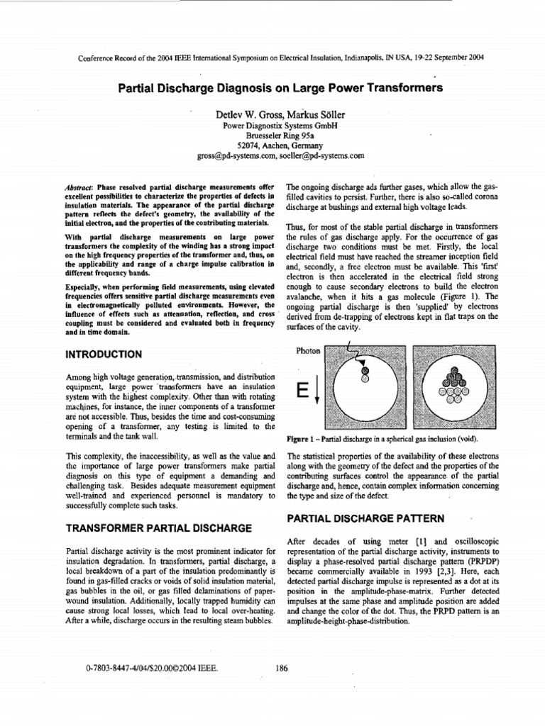 Partial Discharge Diagnosis On Large Power Transformers | PDF ...