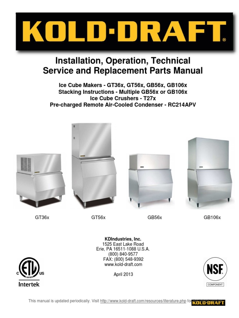 Ice Maker Kold Draft60.Series.service.manual.rev.04.2013 Heat