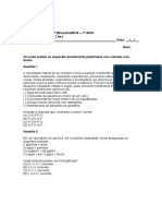 Prova Química 1bim 1ano 2016