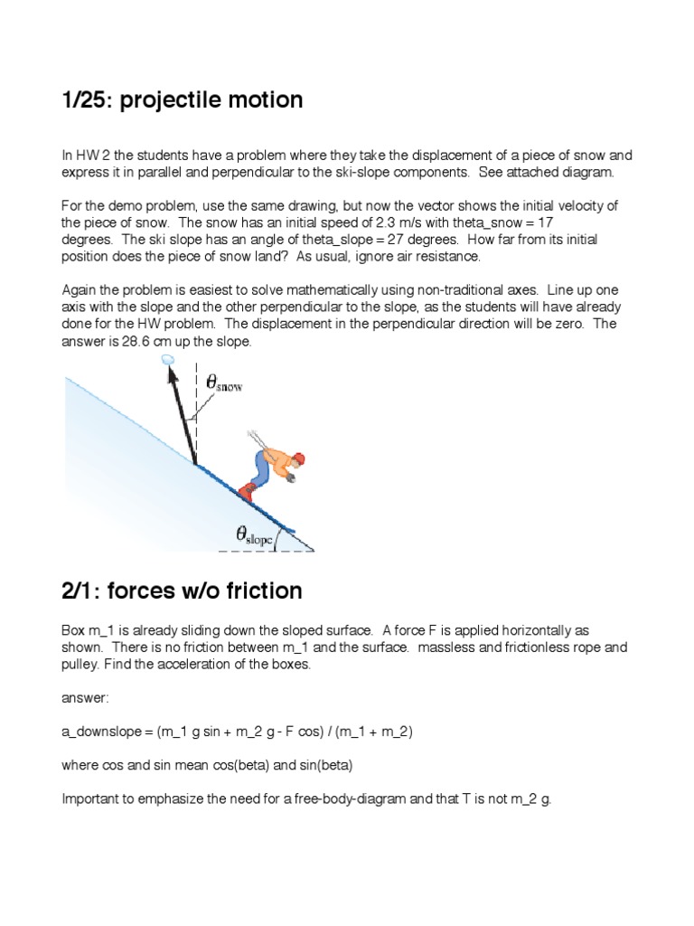 Physics Problem Set Guide | PDF | Friction | Rotation Around A Fixed Axis