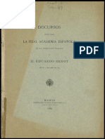 Benot, Eduardo (1889). ¿Qué Es Hablar Discurso de Ingreso en La Academia