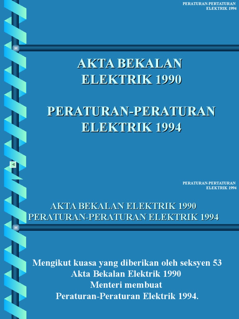 Buku Peraturan Peraturan Elektrik 1994 Pdf