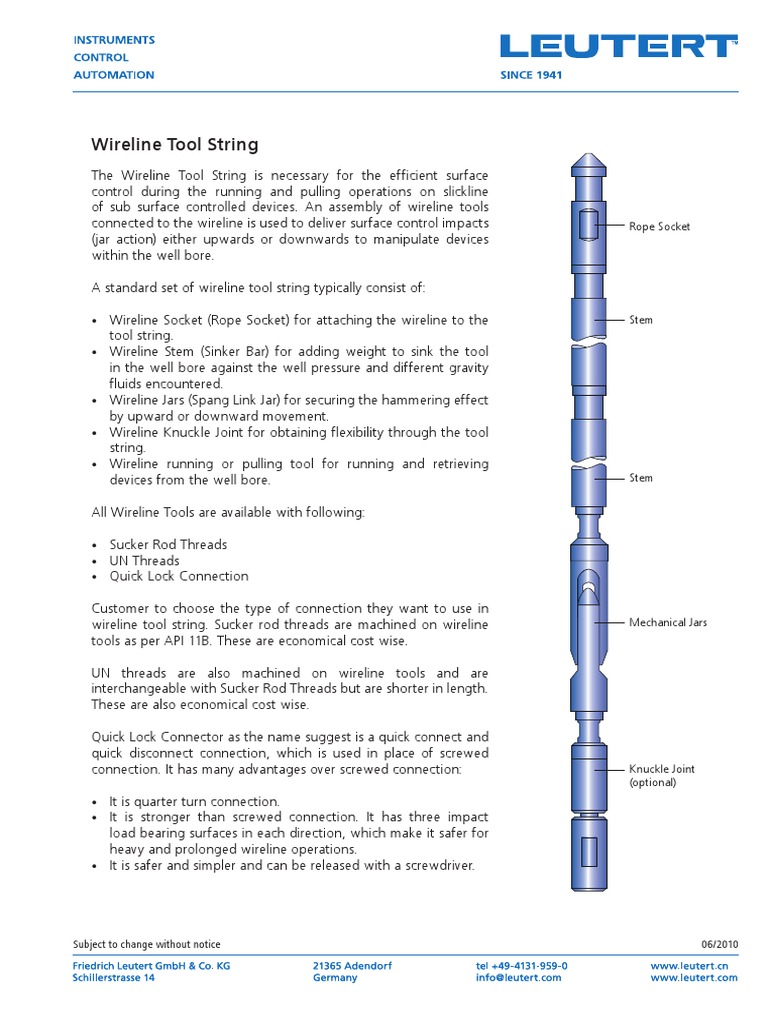 Wireline Tool String Overview | PDF | Mechanical Engineering | Nature