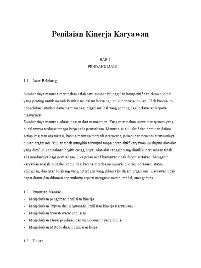 Penilaian Kinerja Karyawan