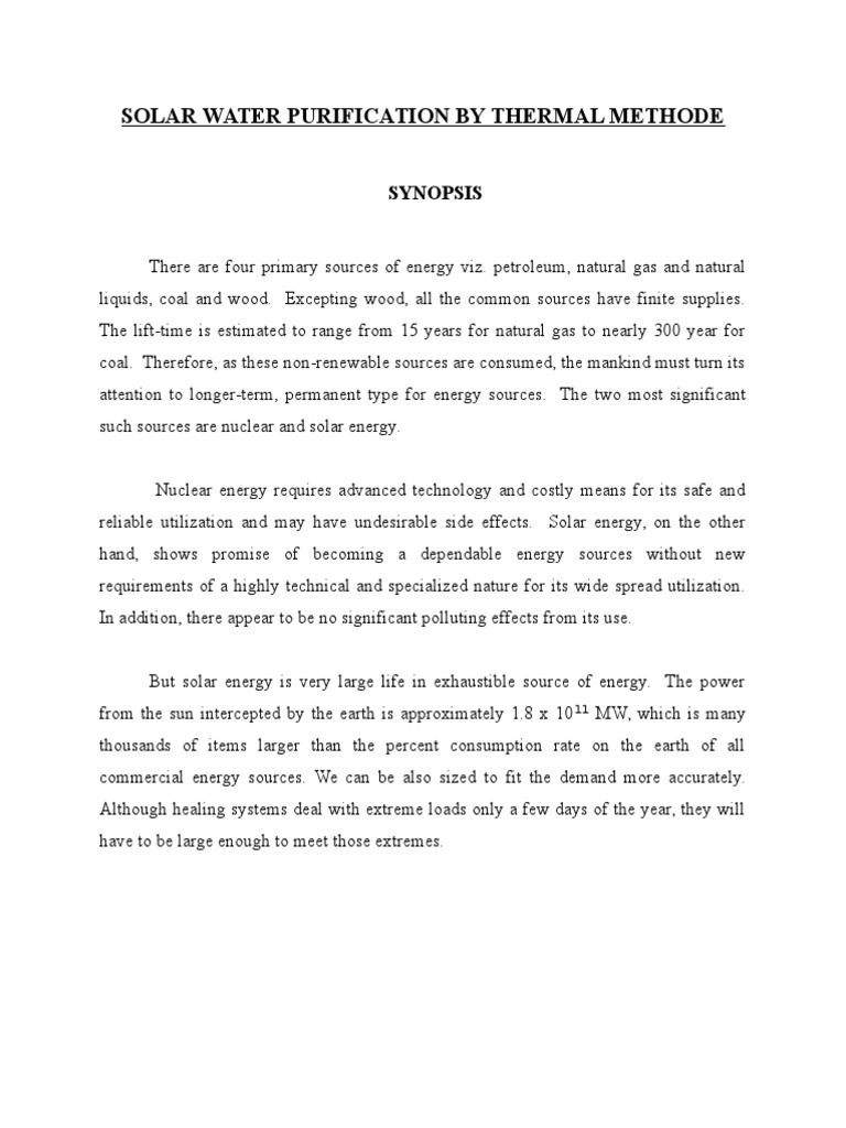 Solar Water Purification Methods | PDF | Energy Development | Solar Energy