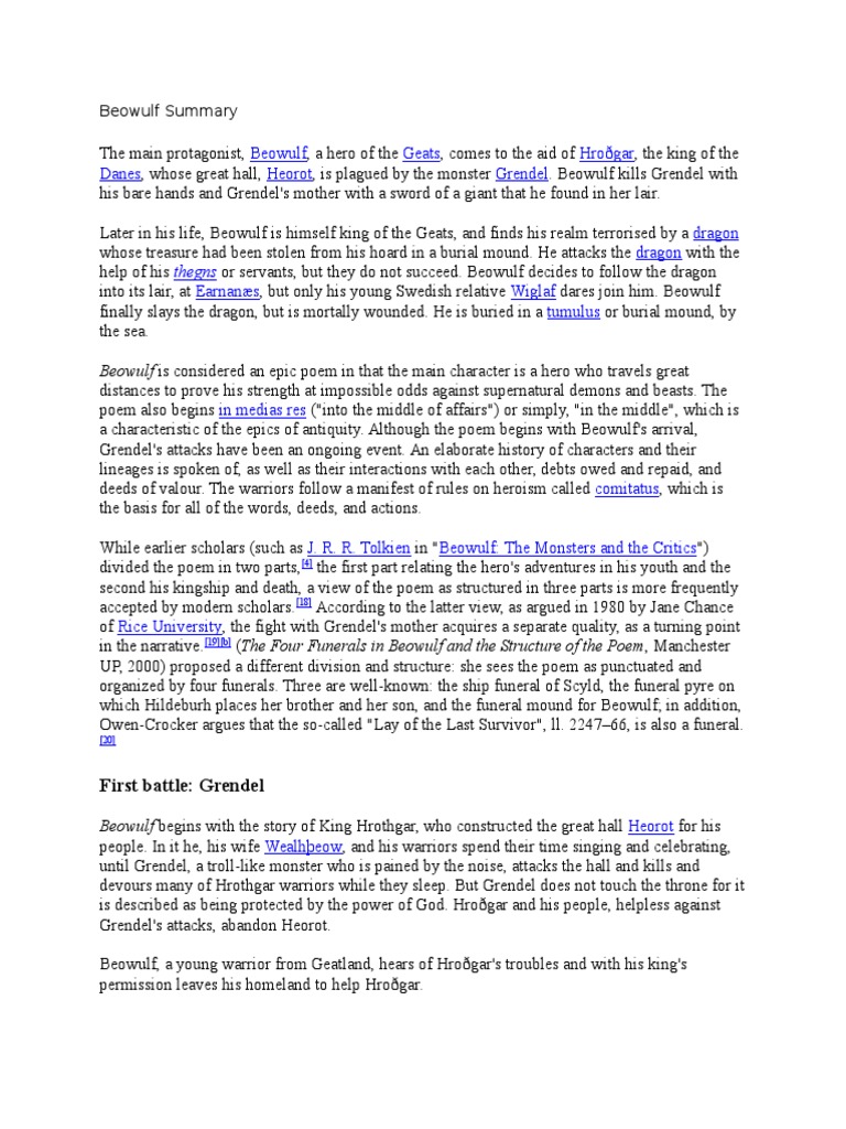 Essay over beowulf image
