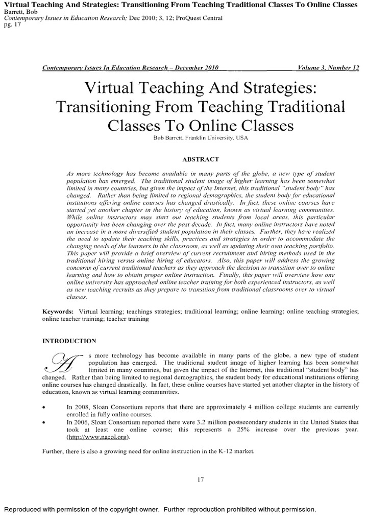 Virtual Teaching Strategies for Online Classes | PDF
