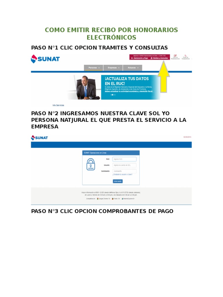 Como Emitir Recibo Por Honorarios Electrónicos | PDF