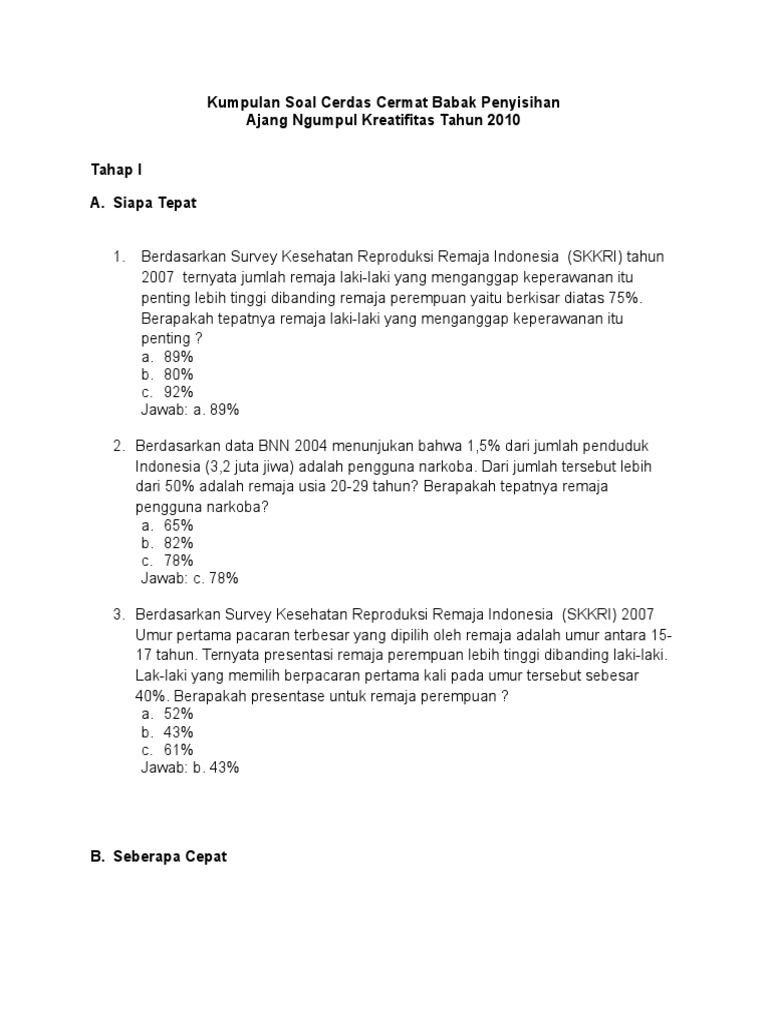 Soal Tahap Penyisihan Juri