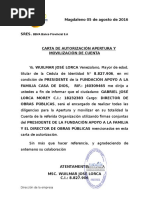 Ejemplo de Carta de Movilizacion Bancaria