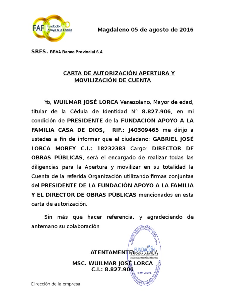 Carta de Apertura y Movilizacion  Quórum  Política
