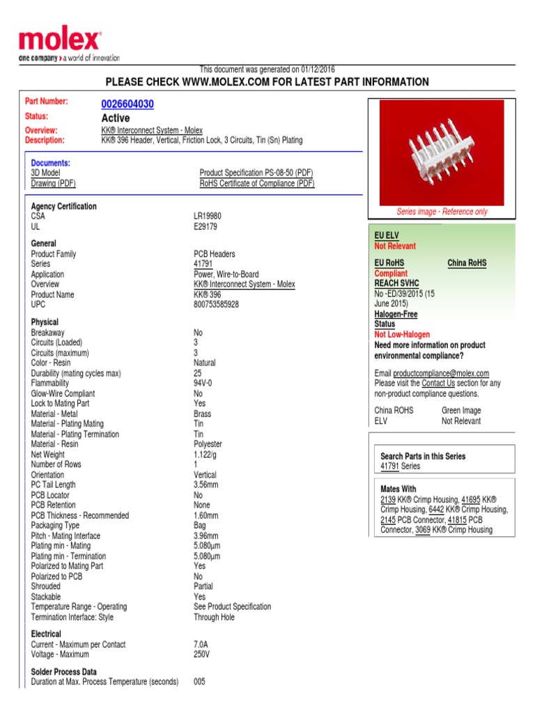 Part Number: Status: Overview: Description:: Documents | PDF | Science ...