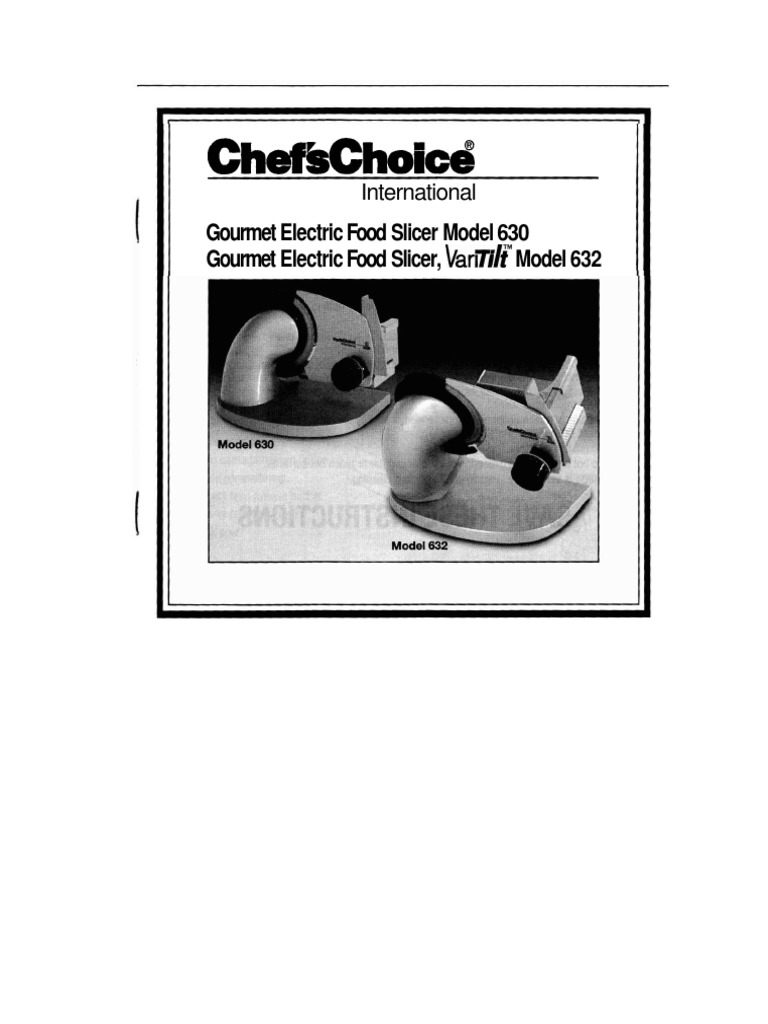 Chef'sChoice Electric Slicer Guide | PDF | Blade | Switch