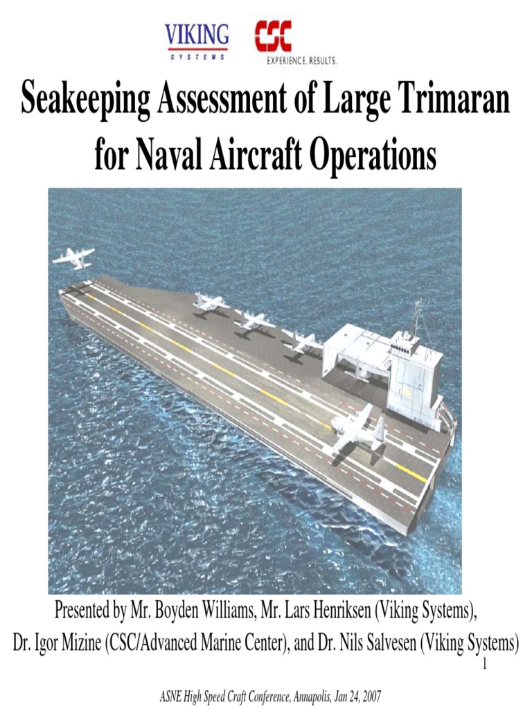Seakeeping of Large Trimaran Carriers | PDF | Hull (Watercraft) | Aircraft