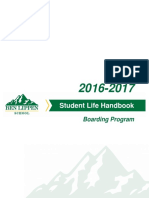 Boarding Program Student Life Handbook 2016-17