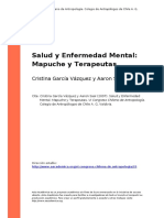 Cristina Garcia Vazquez y Aaron Saal (2007) - Salud y Enfermedad Mental Mapuche y Terapeutas