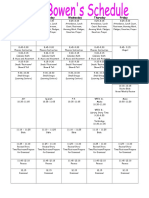 Morning Only Schedule