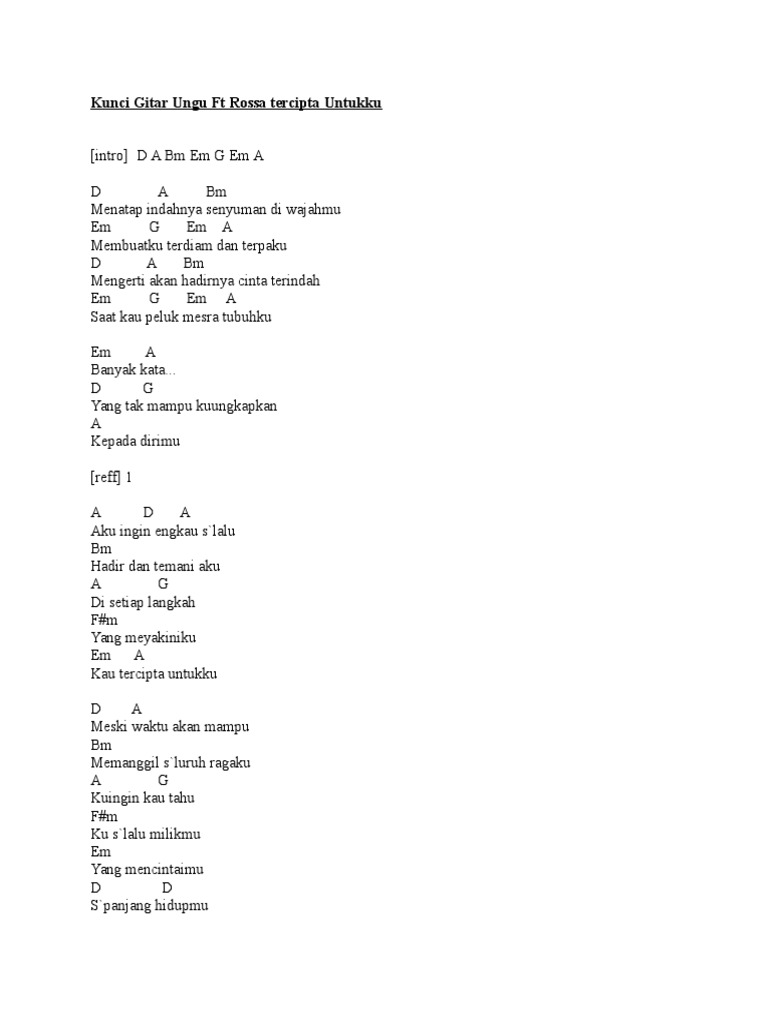 Tercipta Untukmu Chord Dan Lirik Lagu Ungu Kabar Besuki