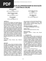 AUTORREGULAÇÃO DA APRENDIZAGEM NA EDUCAÇÃO A DISTÂNCIA ONLINE