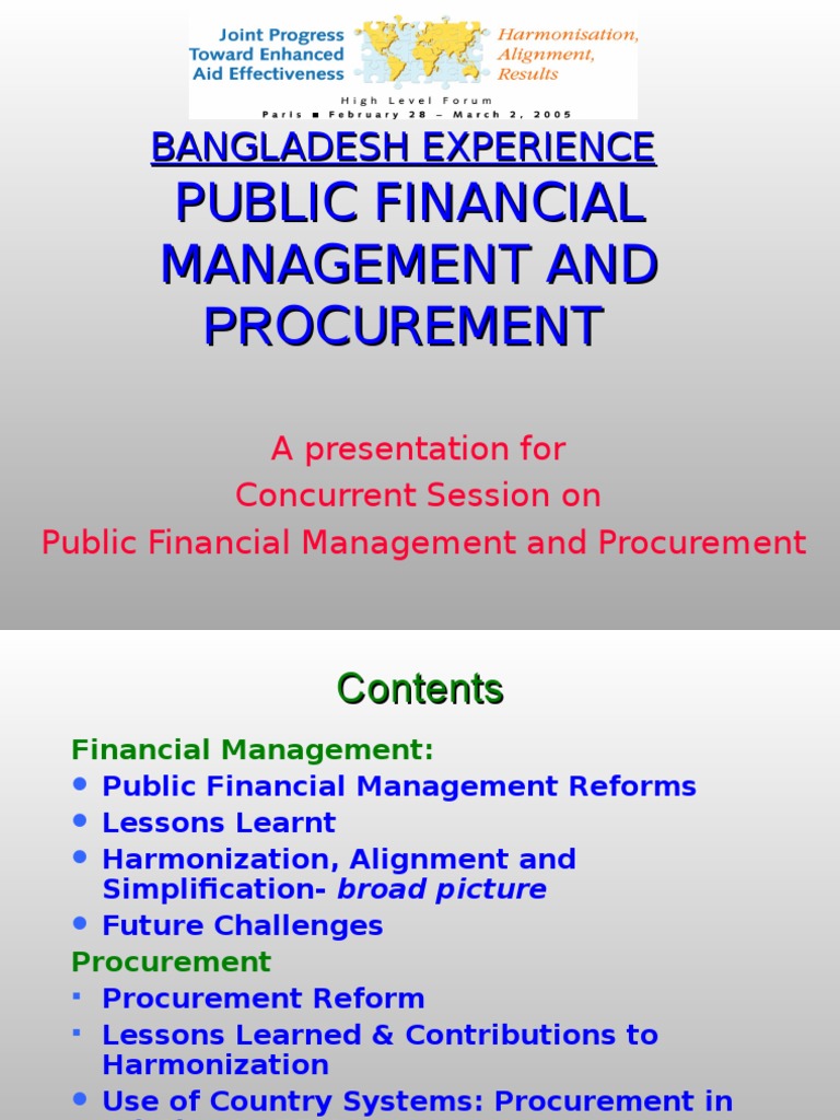 Bangladesh Public Financial Management Insights | PDF | Department For ...