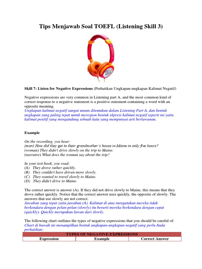 Tips Menjawab Soal Toefl Docx Test Of English As A Foreign Language