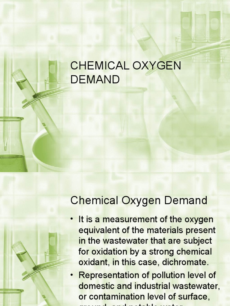 Chemical Oxygen Demand PDF Chemistry Physical Sciences