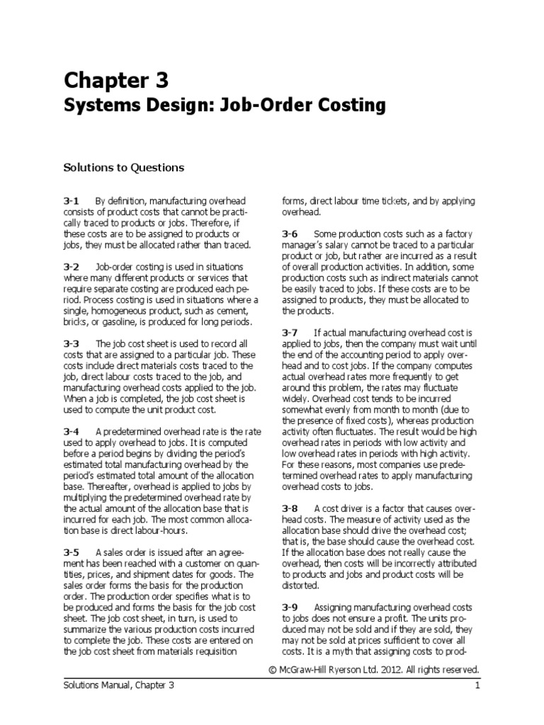 Chapter 3 Solutions | PDF | Cost Of Goods Sold | Inventory