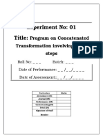 Experiment No: 01 Title:: Program On Concatenated Transformation Involving Three Steps