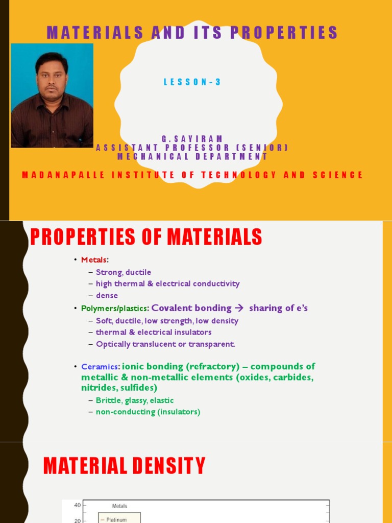 Properties of Materials Overview | PDF | Chemical Bond | Copper