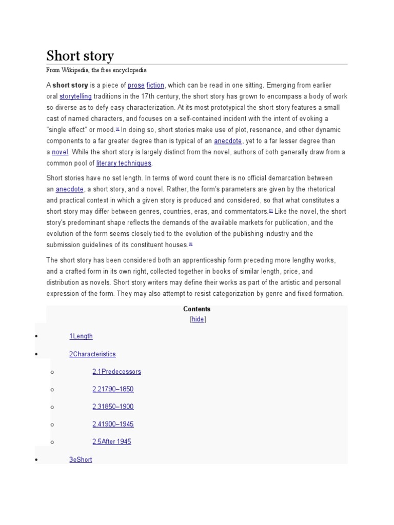 Short Story define Short Stories Fiction & Literature