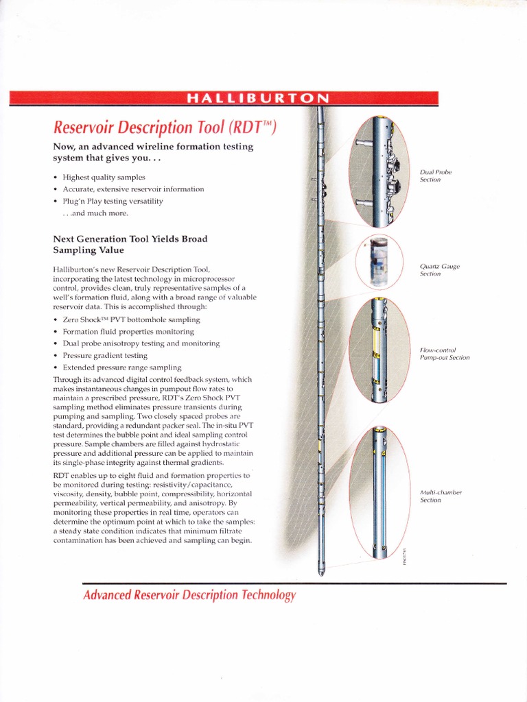 RDT Reservoir Description Tool PDF Petroleum Reservoir