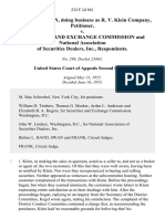 Rudolph v. Klein, Doing Business As R. v. Klein Company v. Securities and Exchange Commission and National Association of Securities Dealers, Inc., 224 F.2d 861, 2d Cir. (1955)