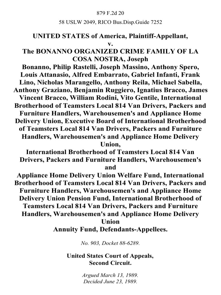 United States v. The Bonanno Organized Crime Family of La Cosa Nostra