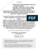 Westchester Advocates for Disabled Adults Stephen Goodhue Paul Eiseman Louis Enker Roni Enker Nancy Guiddy Esteban Silvera Alicia Silvera Veronica F. Brophy Jane Doe Richard Roe, as Parents and Guardians Of, Respectively, Jason Goodhue Kari Eiseman Kenneth Enker John Guiddy Ricardo Silvera Thomas Brophy John Doe Rachel Roe v. George E. Pataki, as Governor of the State of New York Andrew O'rourke, as County Executive of Westchester County Thomas A. Maul James L. Stone Brian Wing, and Mary E. Glass, as Commissioners of Respectively, the New York State Office of Mental Retardation and Developmental Disabilities the New York State Office of Mental Health the New York State Department of Social Services, and the Commissioner of the Department of Social Services of Westchester County and Westchester County, 113 F.3d 394, 2d Cir. (1997)