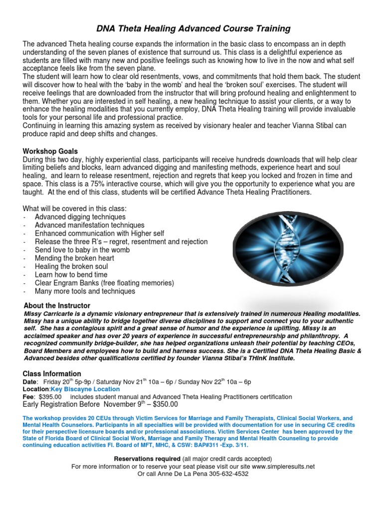 Course details – Theta Healing