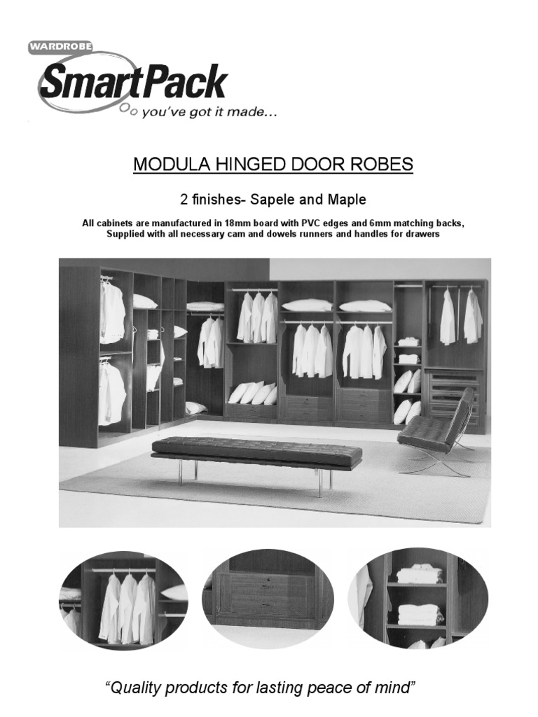 Modula Hinged Door Robes & Accessories | PDF | Architectural Elements ...