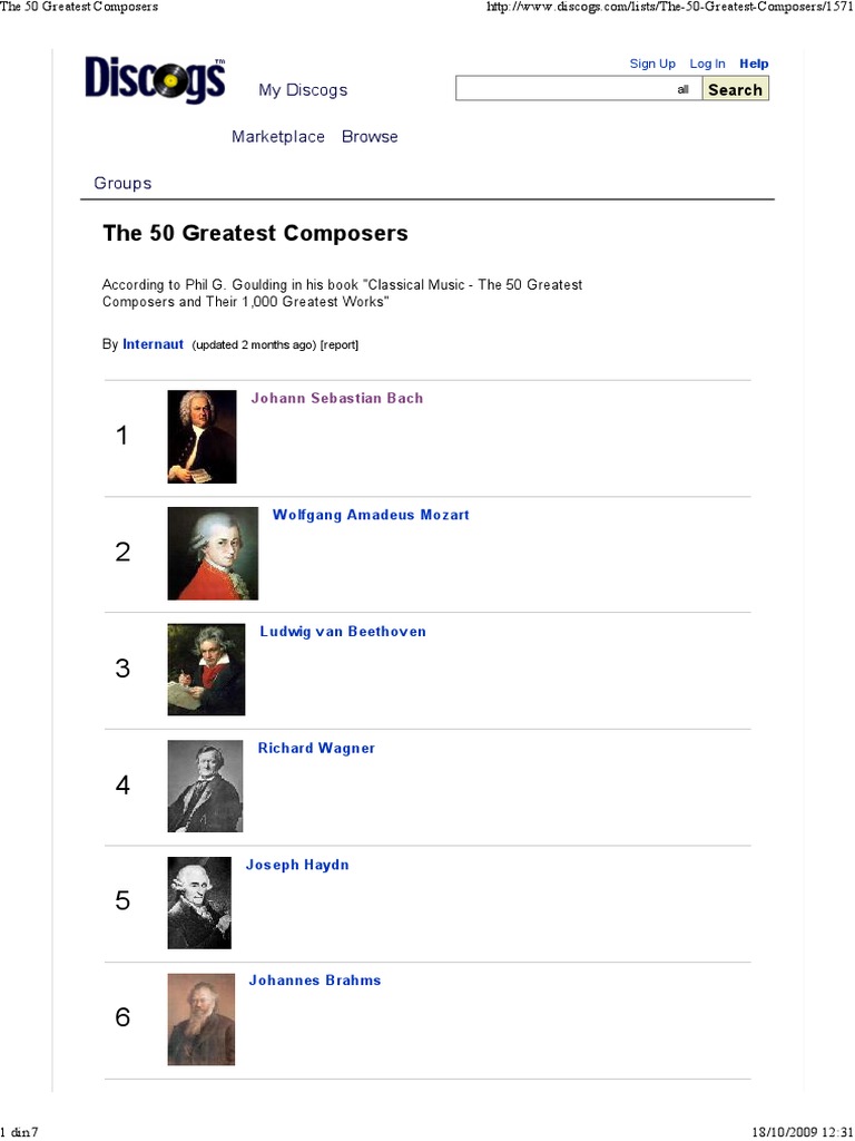 The 50 Greatest Composers | PDF