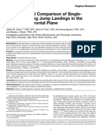 Biomechanical Comparison of Single- And Double-Leg Jump Landings in the Sagittal and Frontal Plane