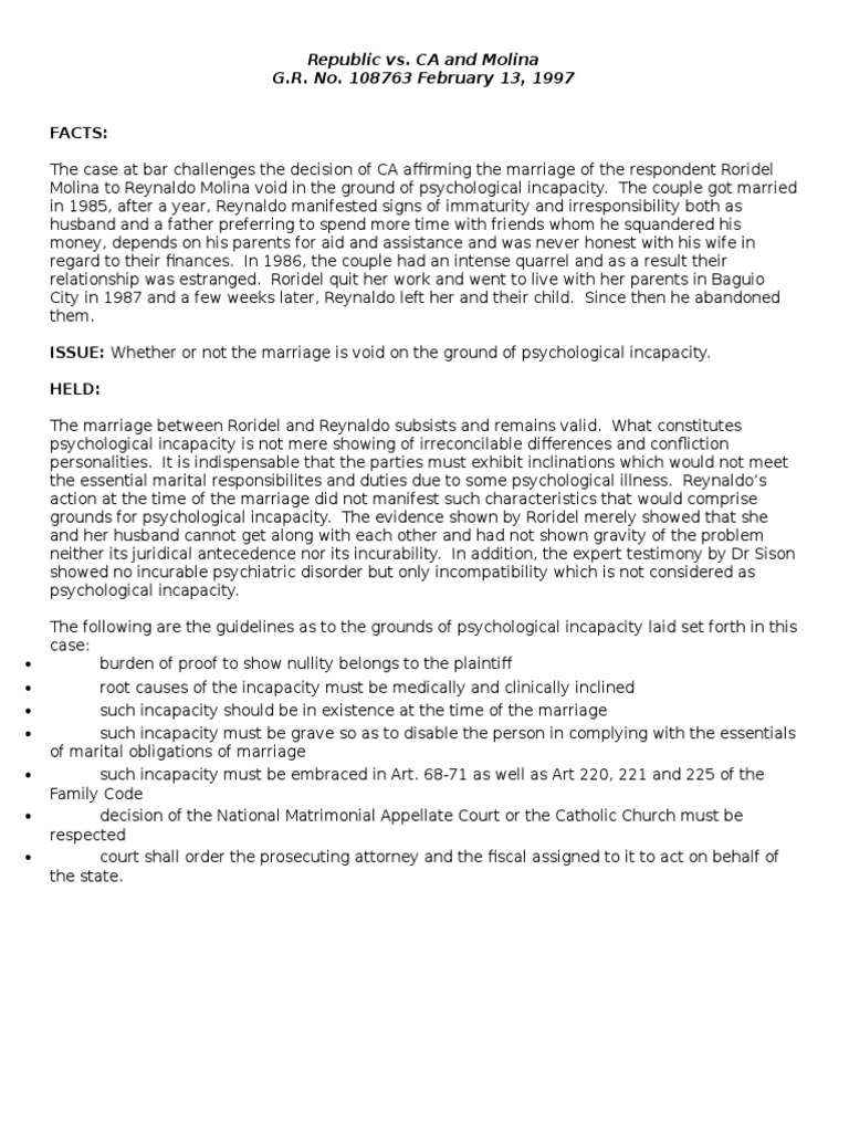 Psychological Incapacity in Marriage Case | PDF | Marriage | Appeal