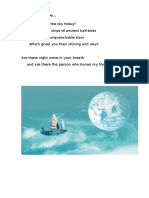 How Do You See The Sky Today? Are There Sailing Ships of Ancient Half-Birds and Are There Unquenchable Stars Which Gives You Their Shining and Way?