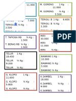 Catatan - Daftar Harga Toko