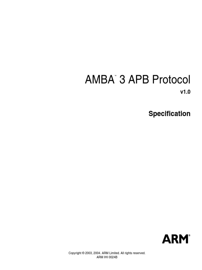 Amba 3 APB Protocol: Specification | PDF | Arm Architecture | License
